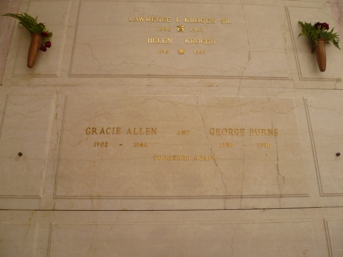 George Burns and the love of his love, Gracie Allen, are together for all time.