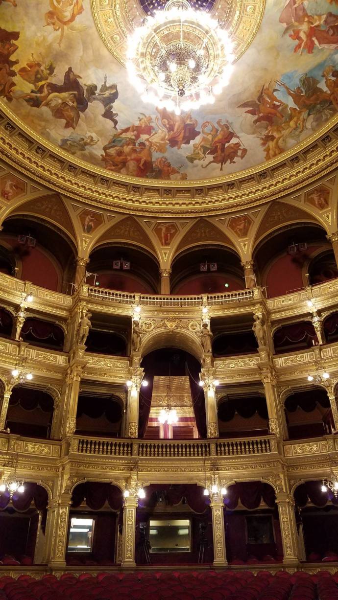 The opera house's main performance hall. A 1970 engineering study determined that this room boasts the third-best acoustics of any opera house in Europe.